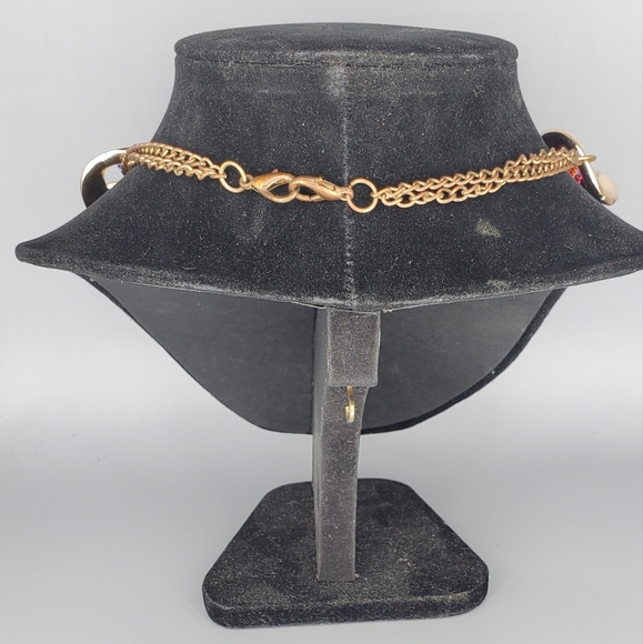 Large Gold Chain Multicolored Necklace - Picture 4 of 4